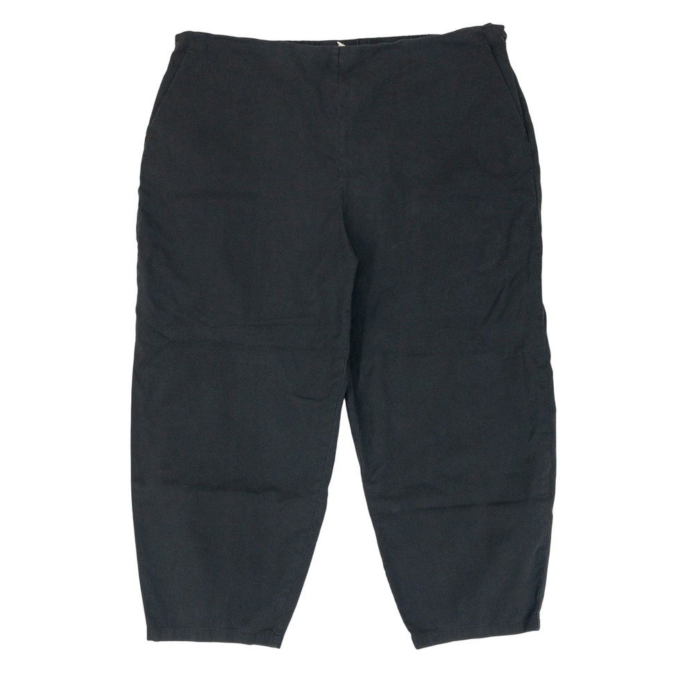 Eileen Fisher Cropped Pants Womens 2X Black Organic Cotton Hemp Tapered Leg